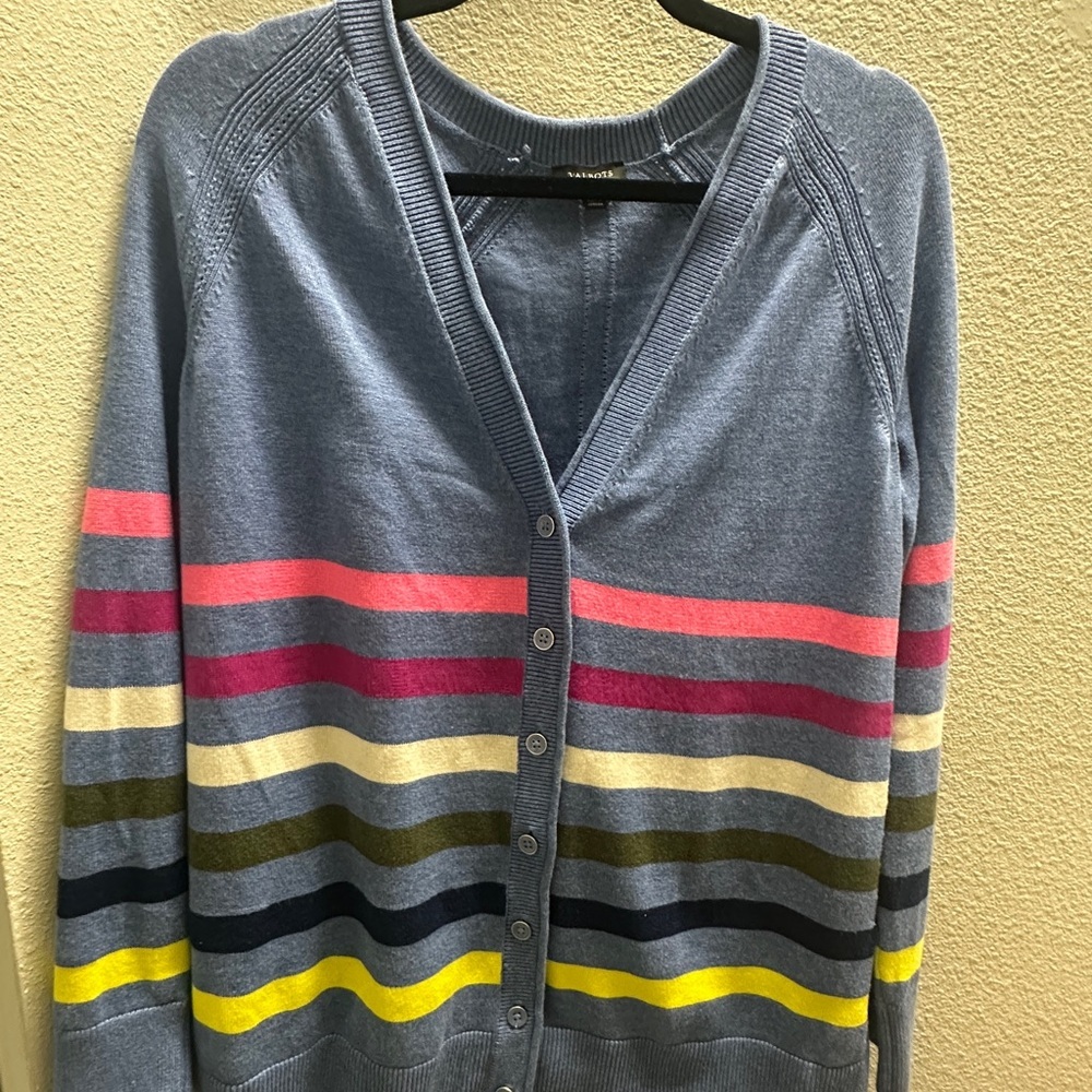 Talbots Multicolor Striped Cardigan Sweater